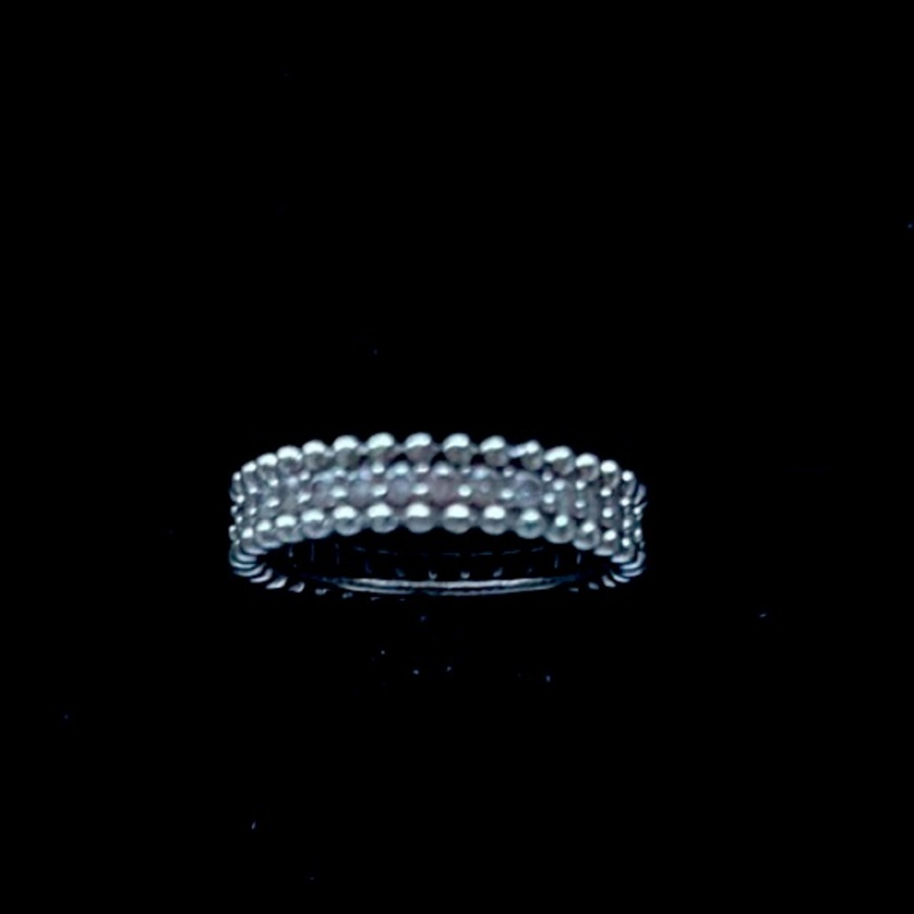 Elegant Silver Beaded Women's Ring